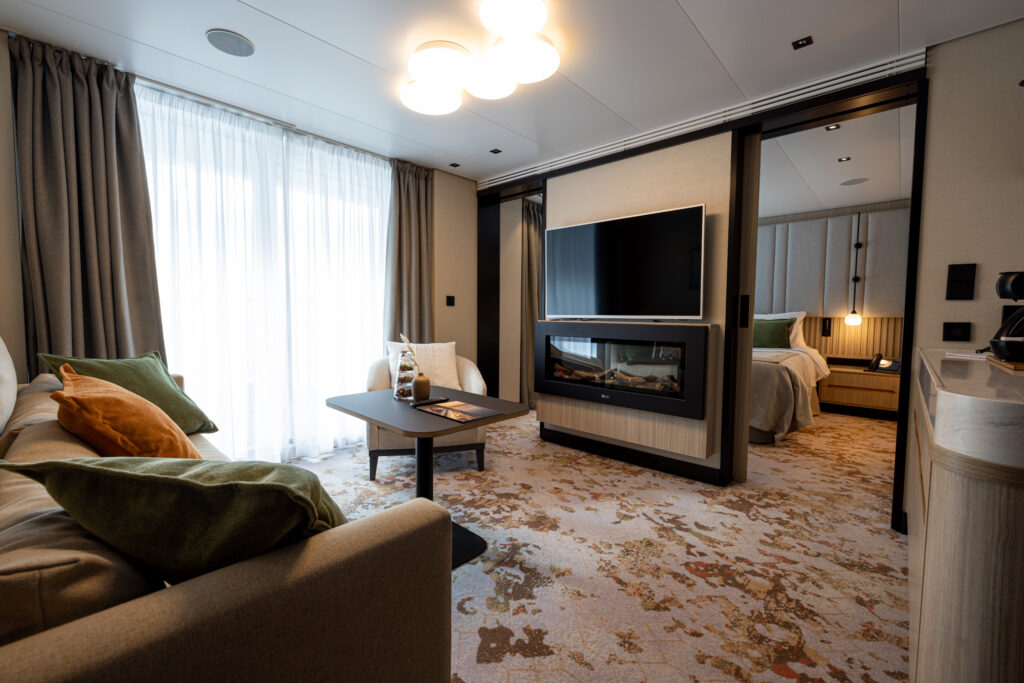 As suítes dos navios de cruzeiros de expedição são maiores e mais confortáveis.